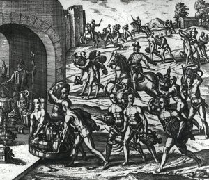 Indians Bringing Balboa Vases and Gold Objects